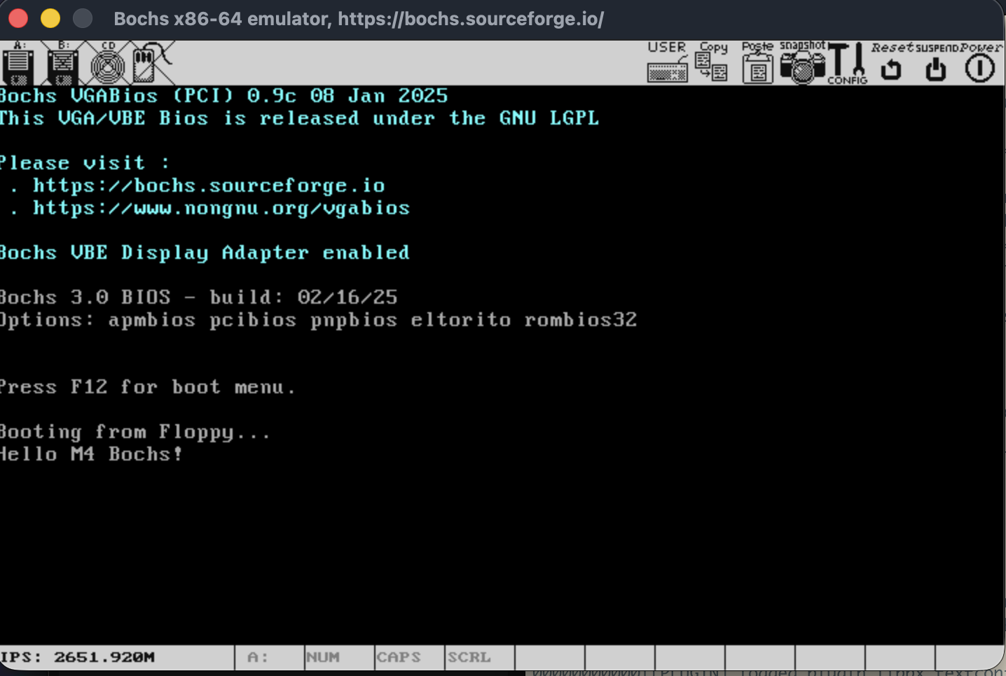 Bochs screenshot